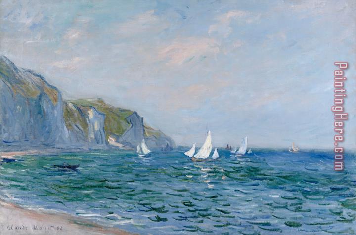 Claude Monet Cliffs and Sailboats at Pourville